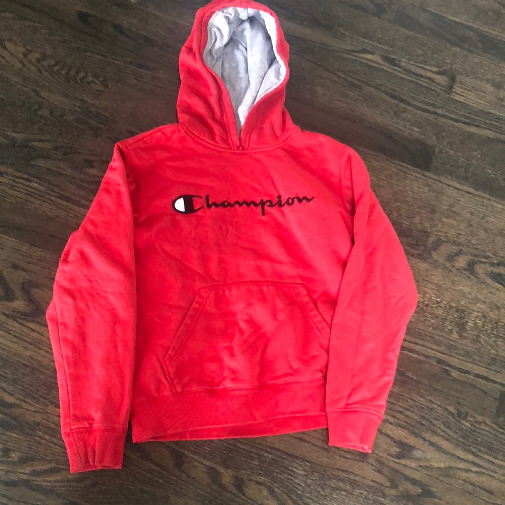 Boys L champion hoodie red